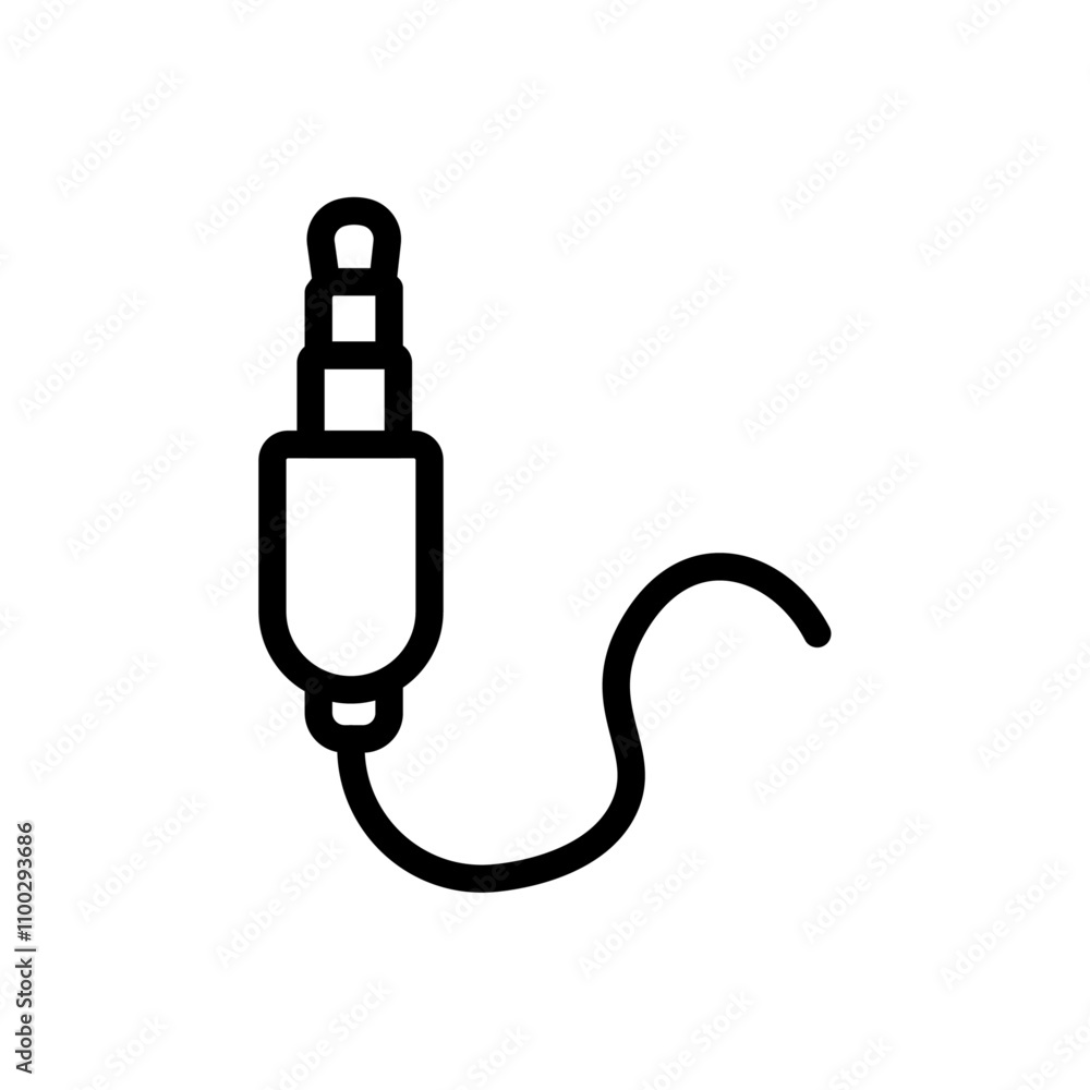 Poster aux cable icon outline vector for web ui