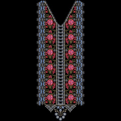 A beautiful neckline embroidery design for digital and textile print on fabric.