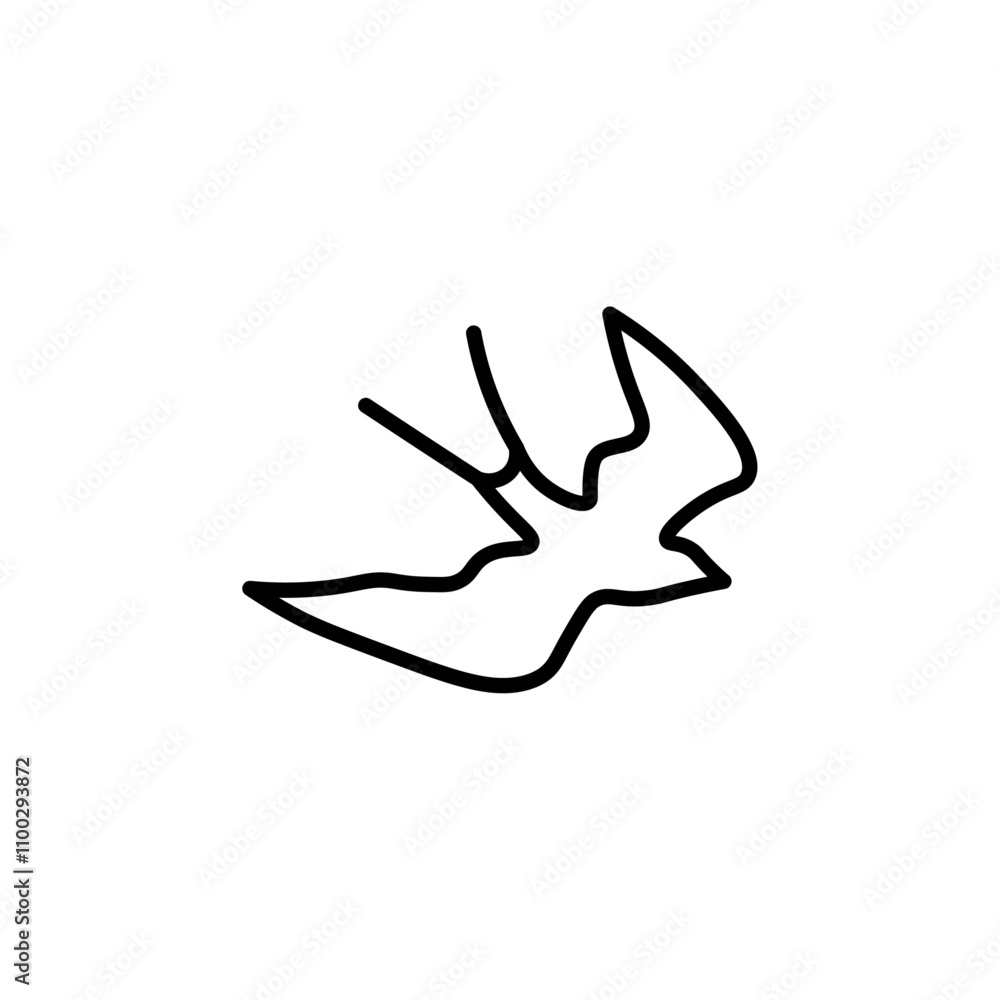 Poster Barn swallow icon Outline vector for web ui