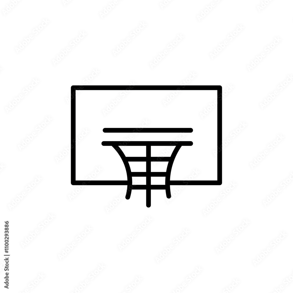 Poster basketball hoop icon outline vector for web ui