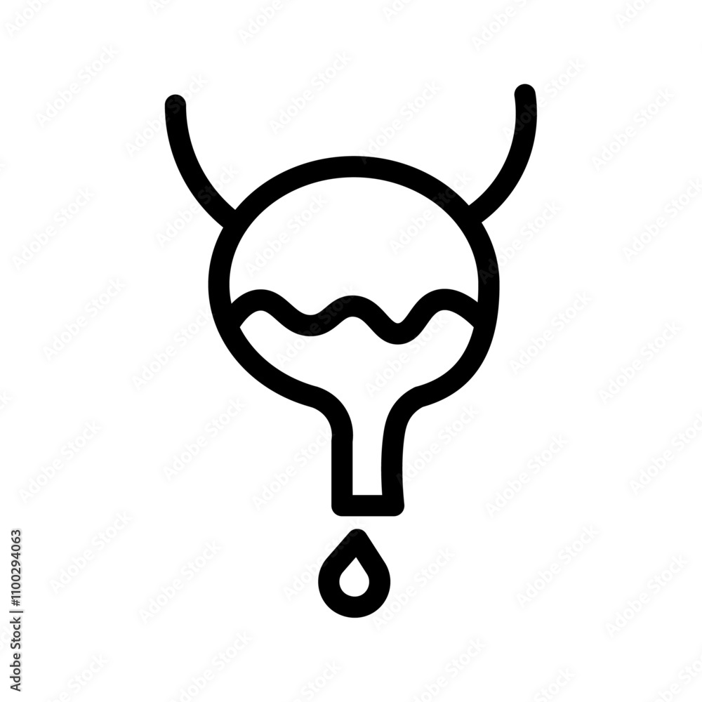 Poster Bladder flush icon Outline vector for web ui
