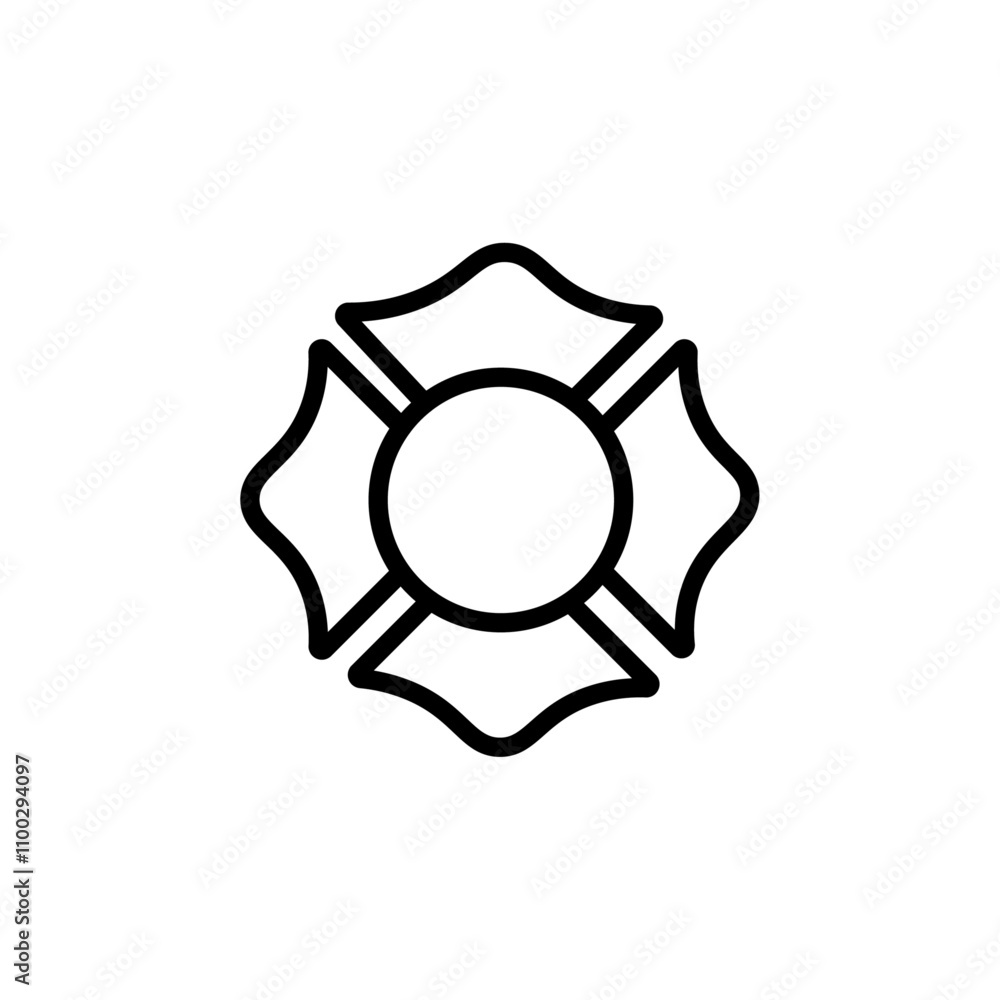 Aufkleber Blank Fire Department badge icon Outline vector for web ui
