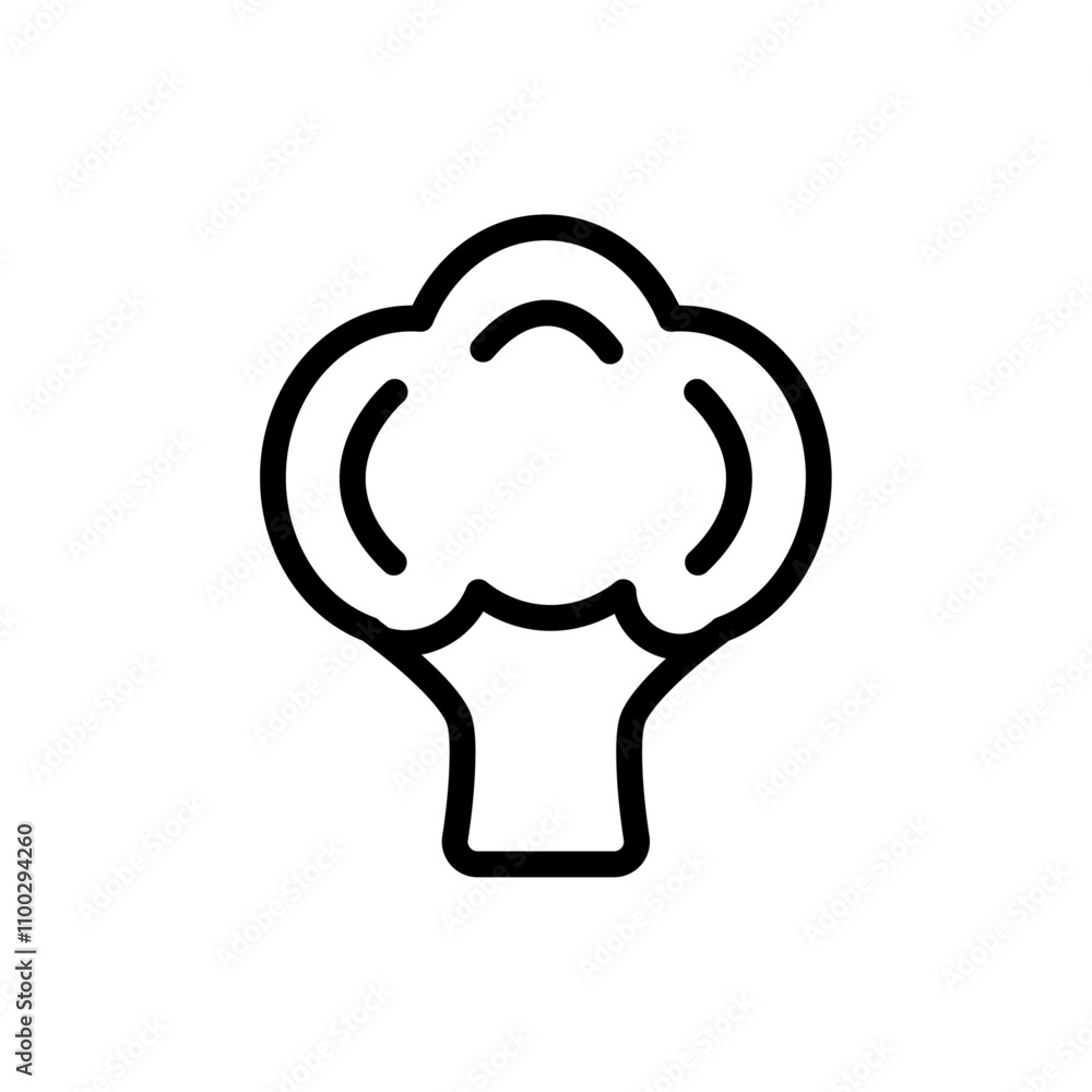 Aufkleber Broccoli icon Outline vector for web ui