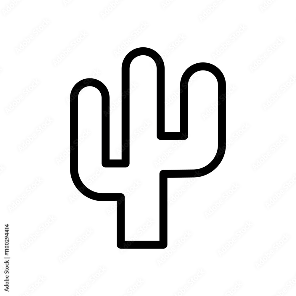 Poster Cactus icon Outline vector for web ui