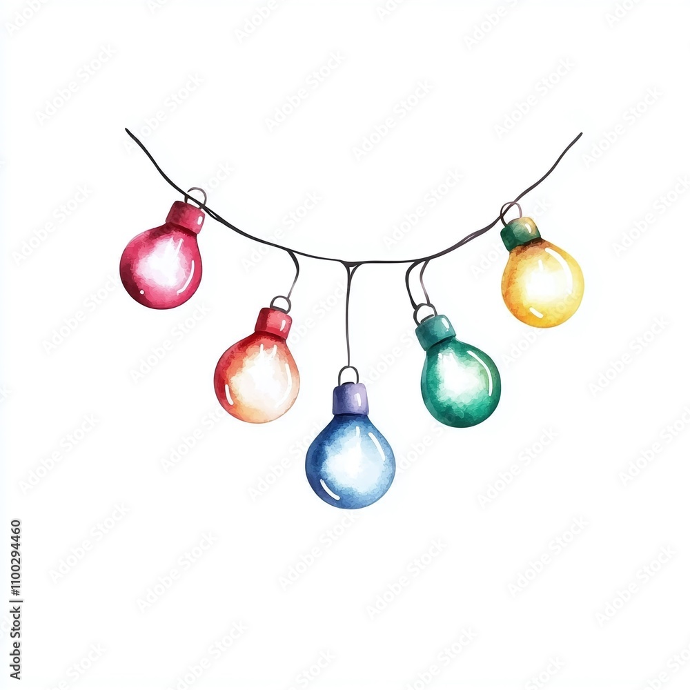 Poster lights string colorful festive illumination twinkle sparkle warmth and joyful atmosphere.