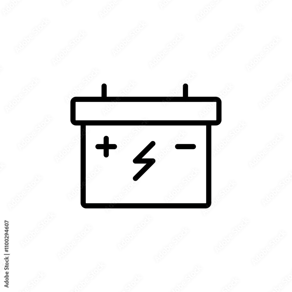 Aufkleber car battery icon outline vector for web ui