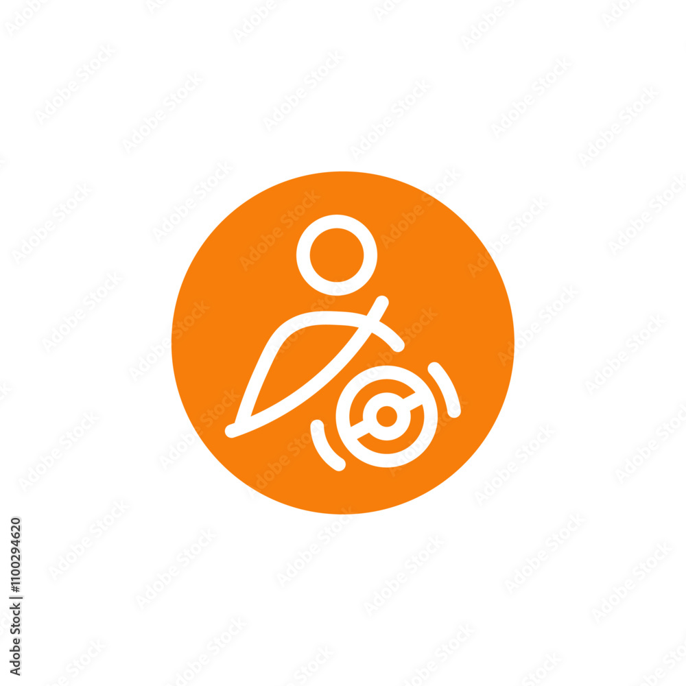 Aufkleber car driver icon outline vector for web ui