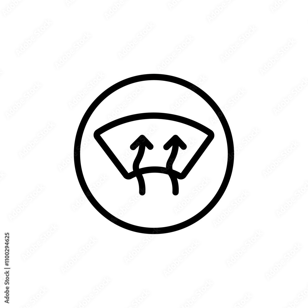 Poster car demister icon outline vector for web ui