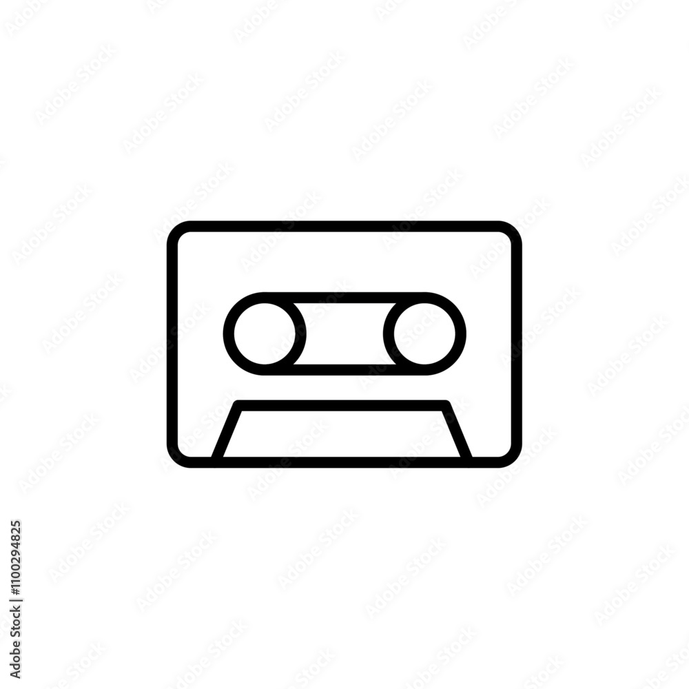 Poster cassette tape icon outline vector for web ui
