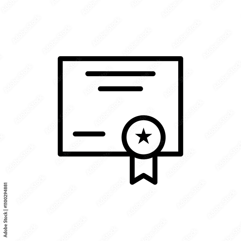 Poster certificate icon outline vector for web ui