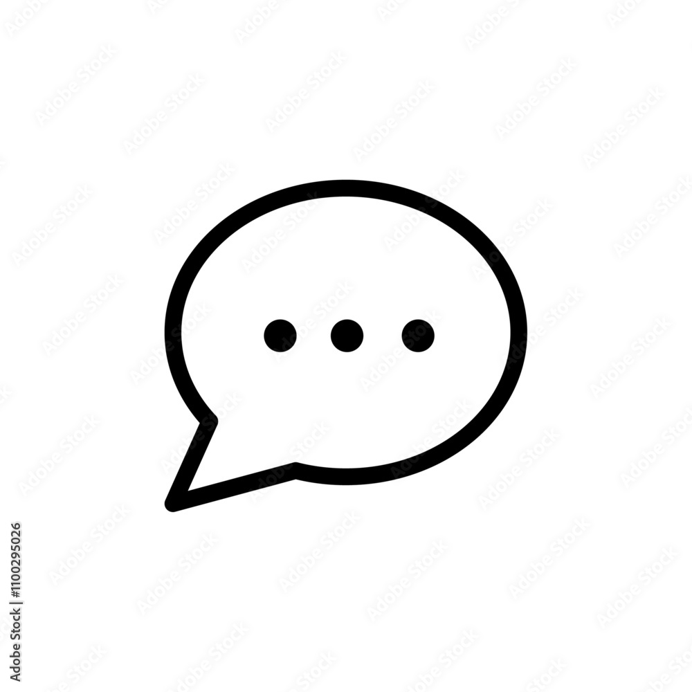 Poster Chat icon Outline vector for web ui