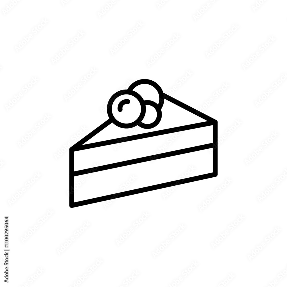 Aufkleber Cheesecake icon Outline vector for web ui