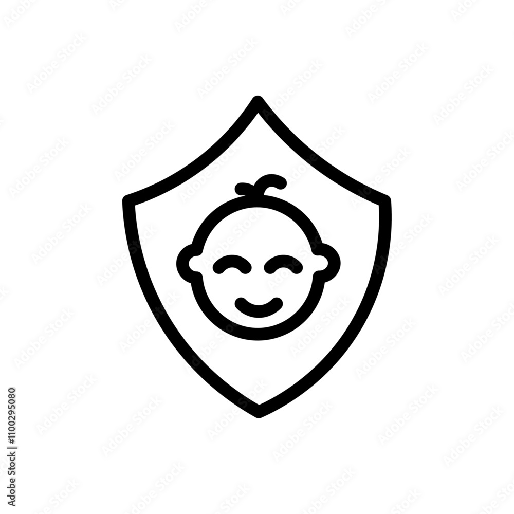 Poster child protect icon Outline vector for web ui