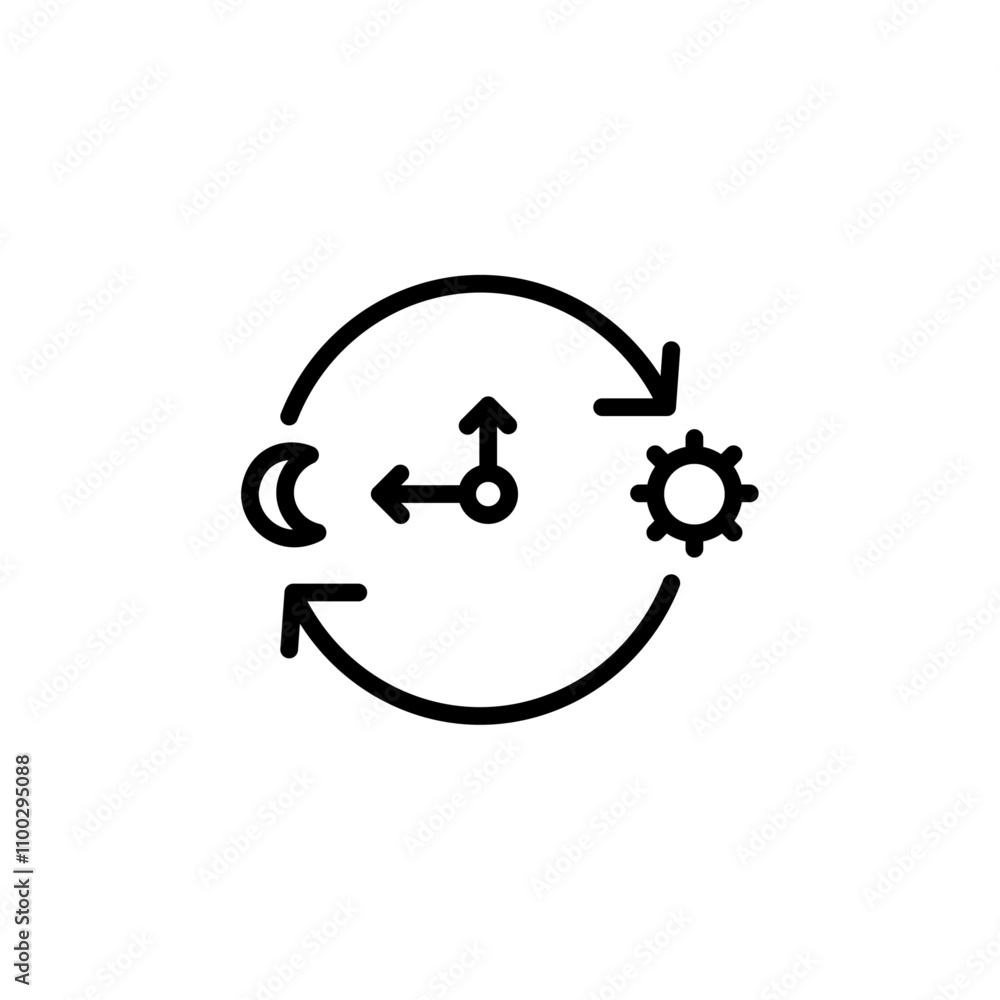 Poster Circadian rhythms icon Outline vector for web ui