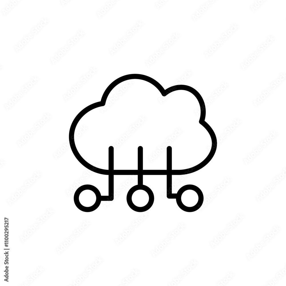 Poster Cloud Marketing icon Outline vector for web ui