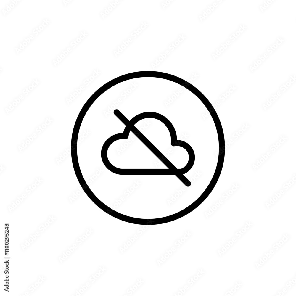 Aufkleber cloud sync disable icon outline vector for web ui