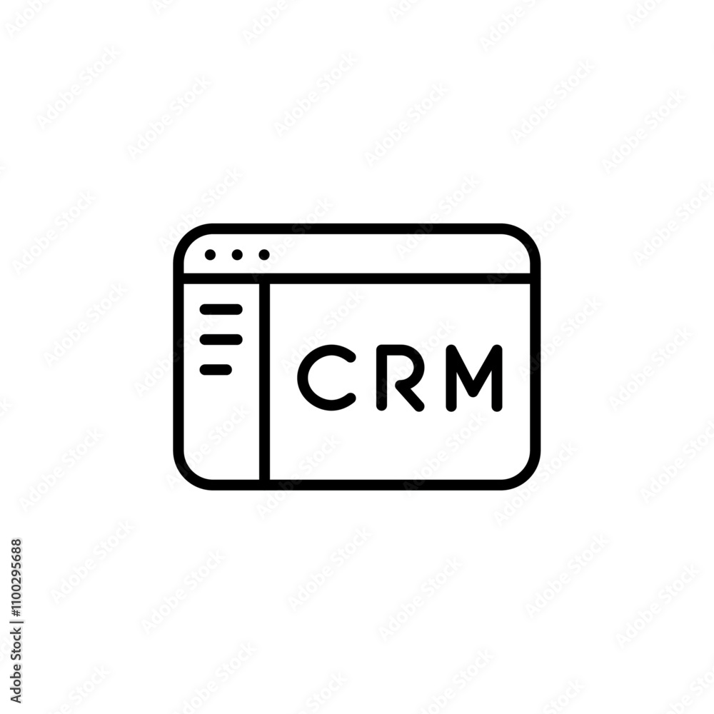 Aufkleber crm icon Outline vector for web ui