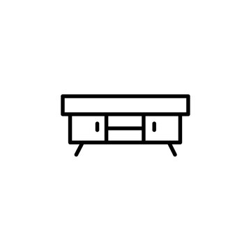 recommend clip art: Credenza icon Outline vector for web ui