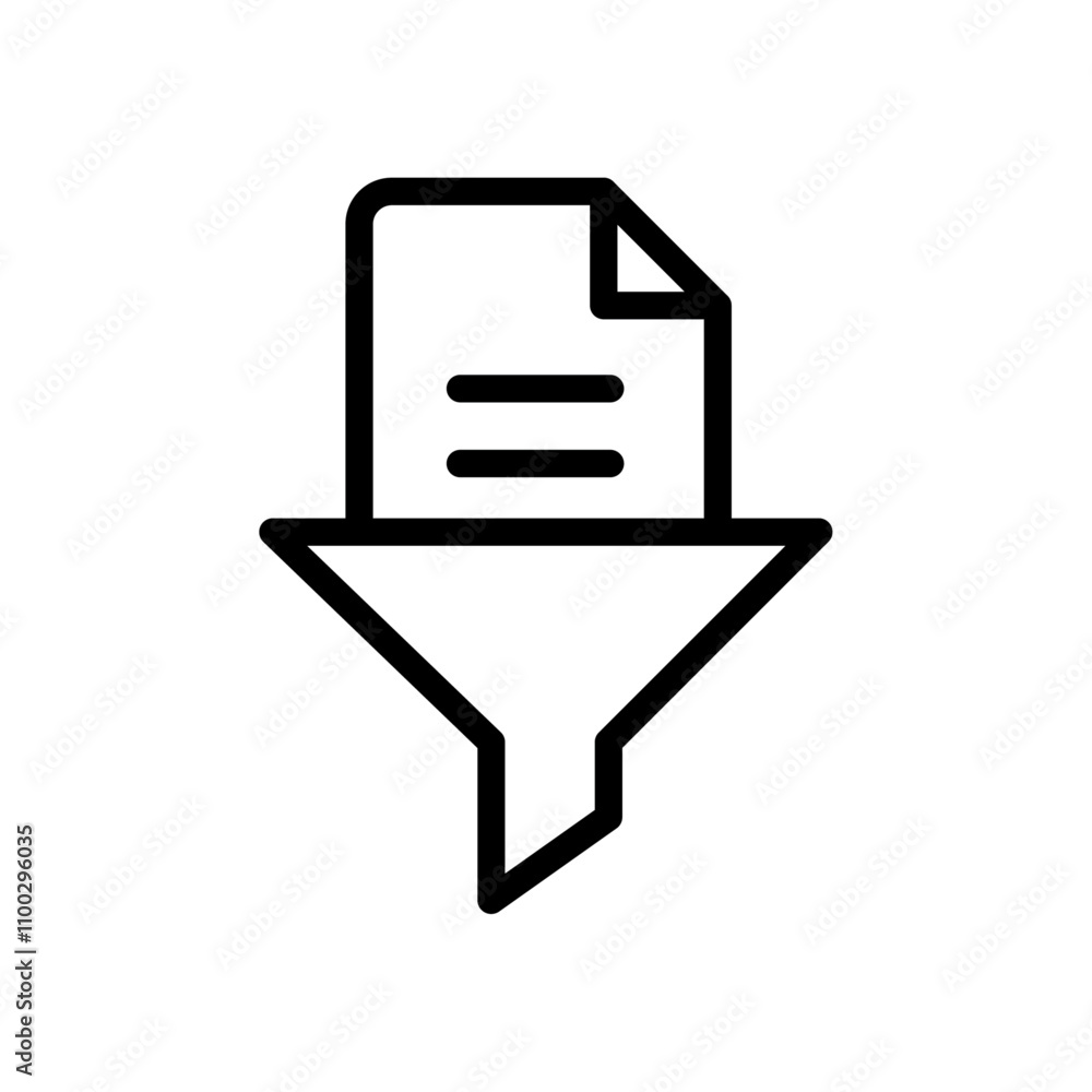 Poster data filtering icon outline vector for web ui