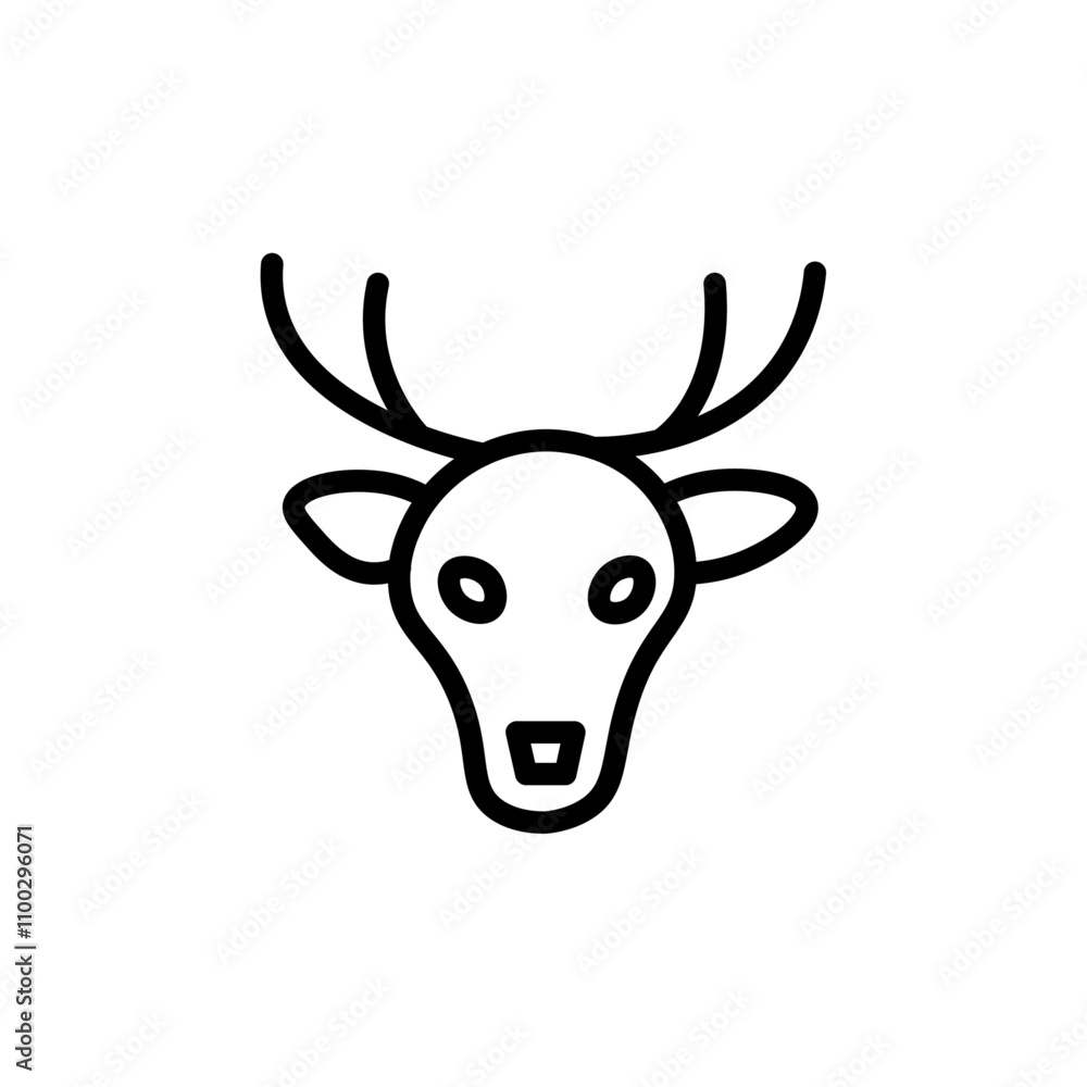 Aufkleber deer animal icon outline vector for web ui