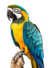 Obraz premium Beautyful macaw bird isolated on white background, clipping path