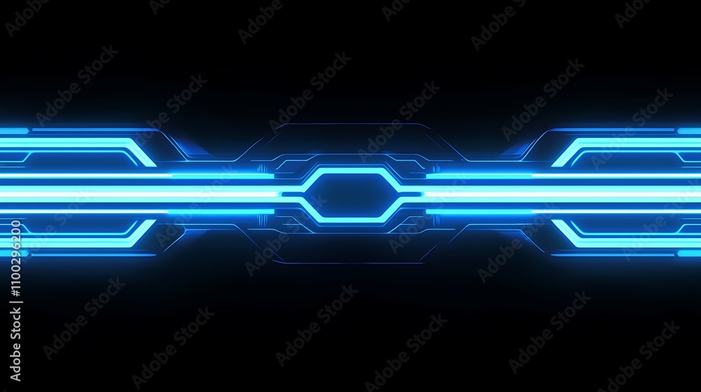 Poster circuit board pattern with glowing lines showcasing technology and innovation in a digital design