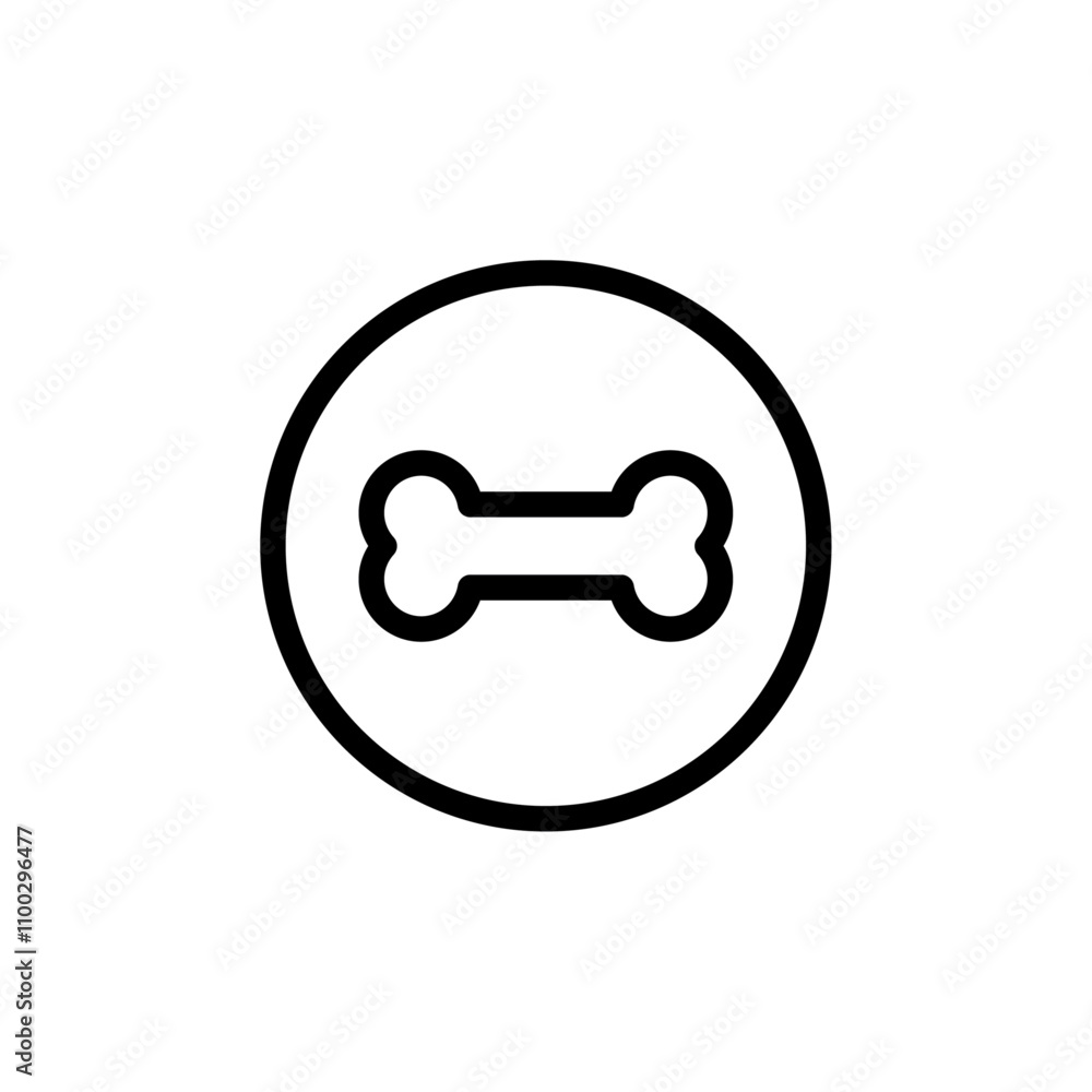 Aufkleber dog bone icon outline vector for web ui