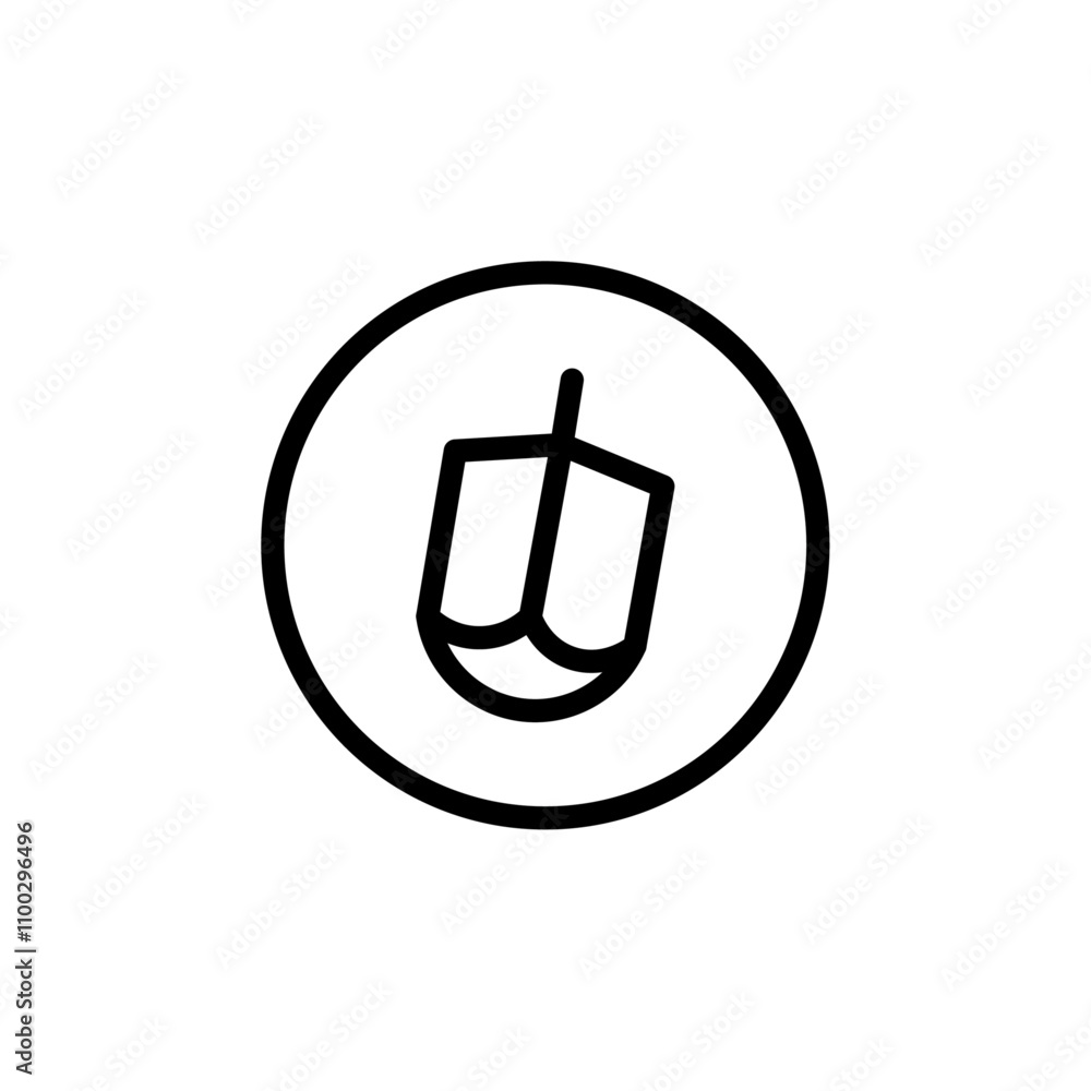 Poster dreidel icon outline vector for web ui