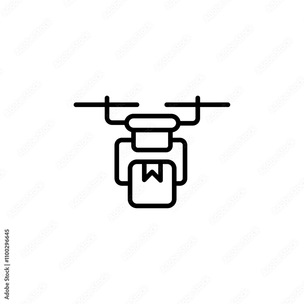 Aufkleber drone delivery icon Outline vector for web ui