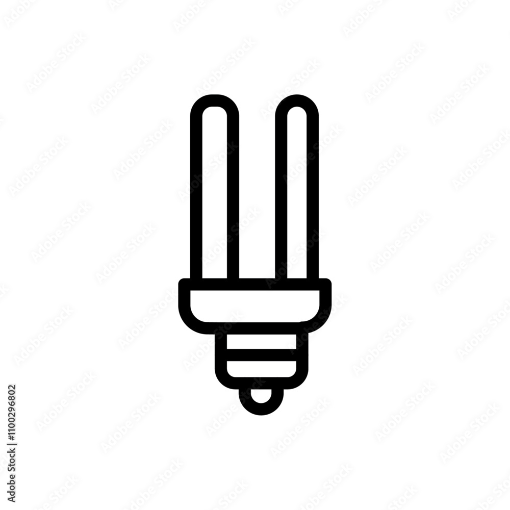 Poster energy efficiency light bulb icon outline vector for web ui