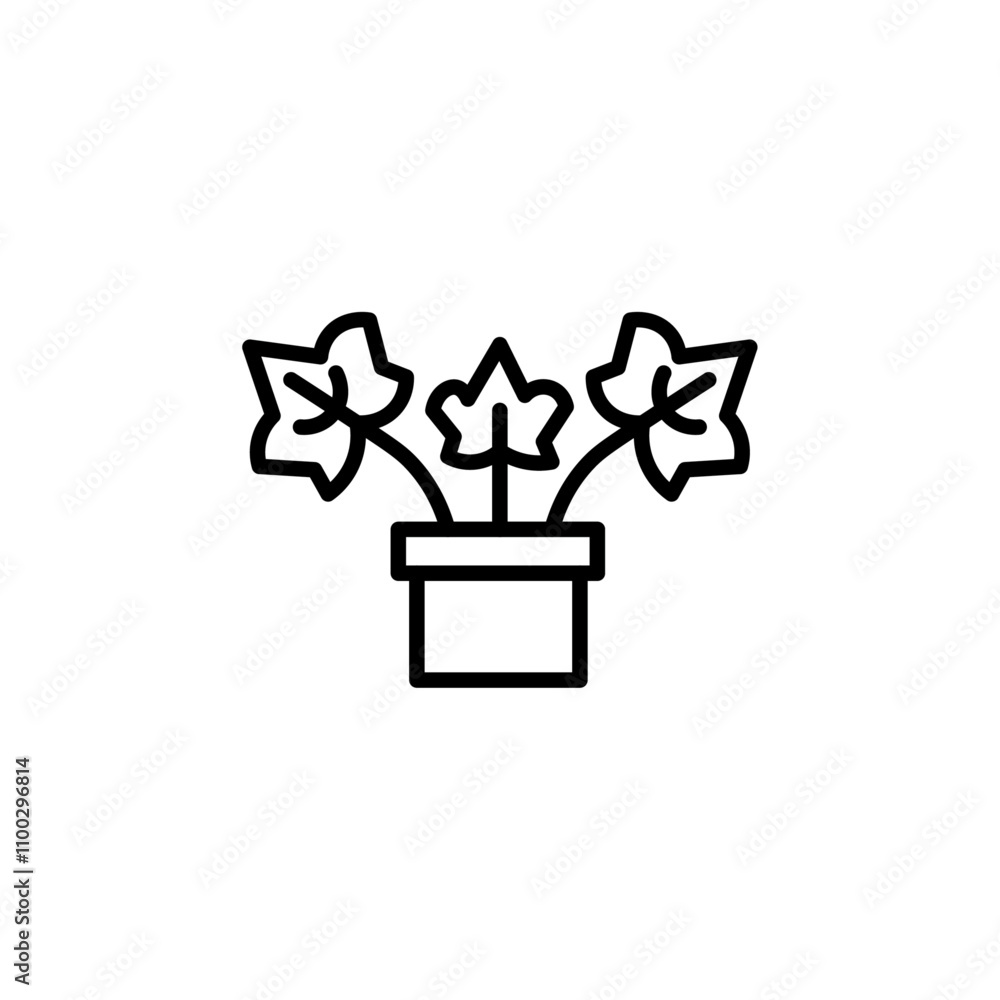 Poster English ivy icon Outline vector for web ui