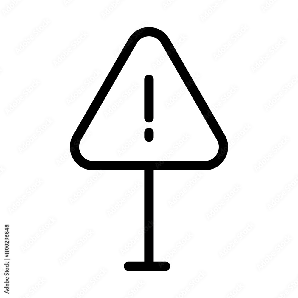 Aufkleber Exclamation danger icon Outline vector for web ui