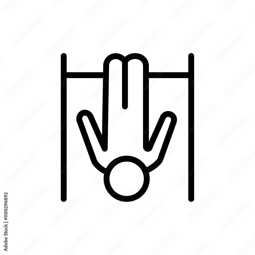 Aufkleber exercise hang bar icon Outline vector for web ui