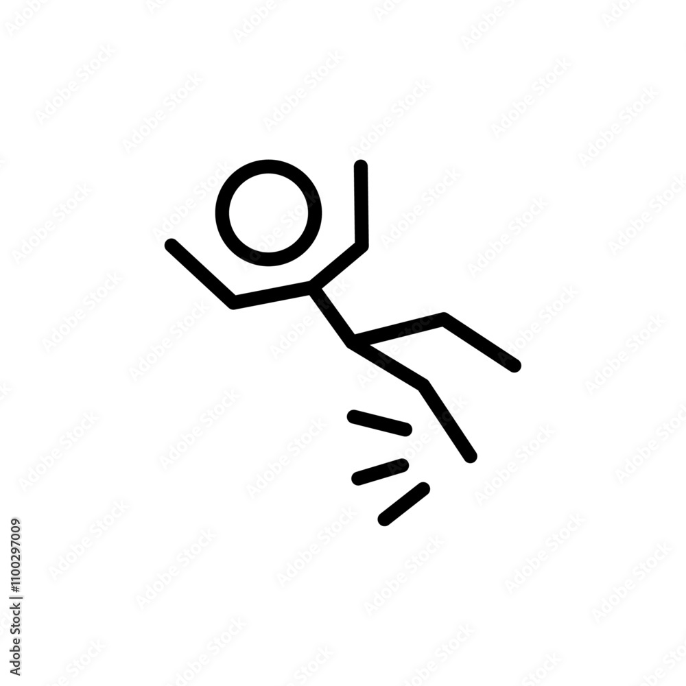 Poster fall accident icon outline vector for web ui