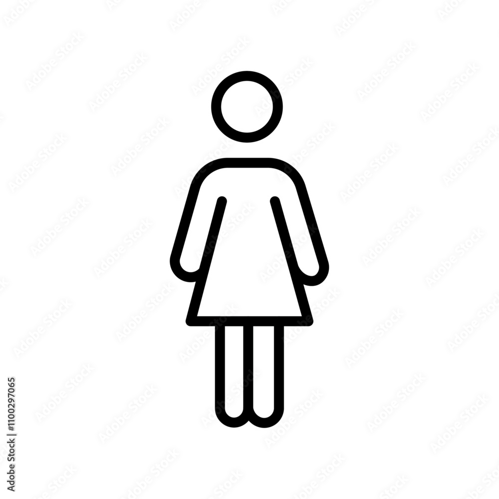 Poster female icon outline vector for web ui