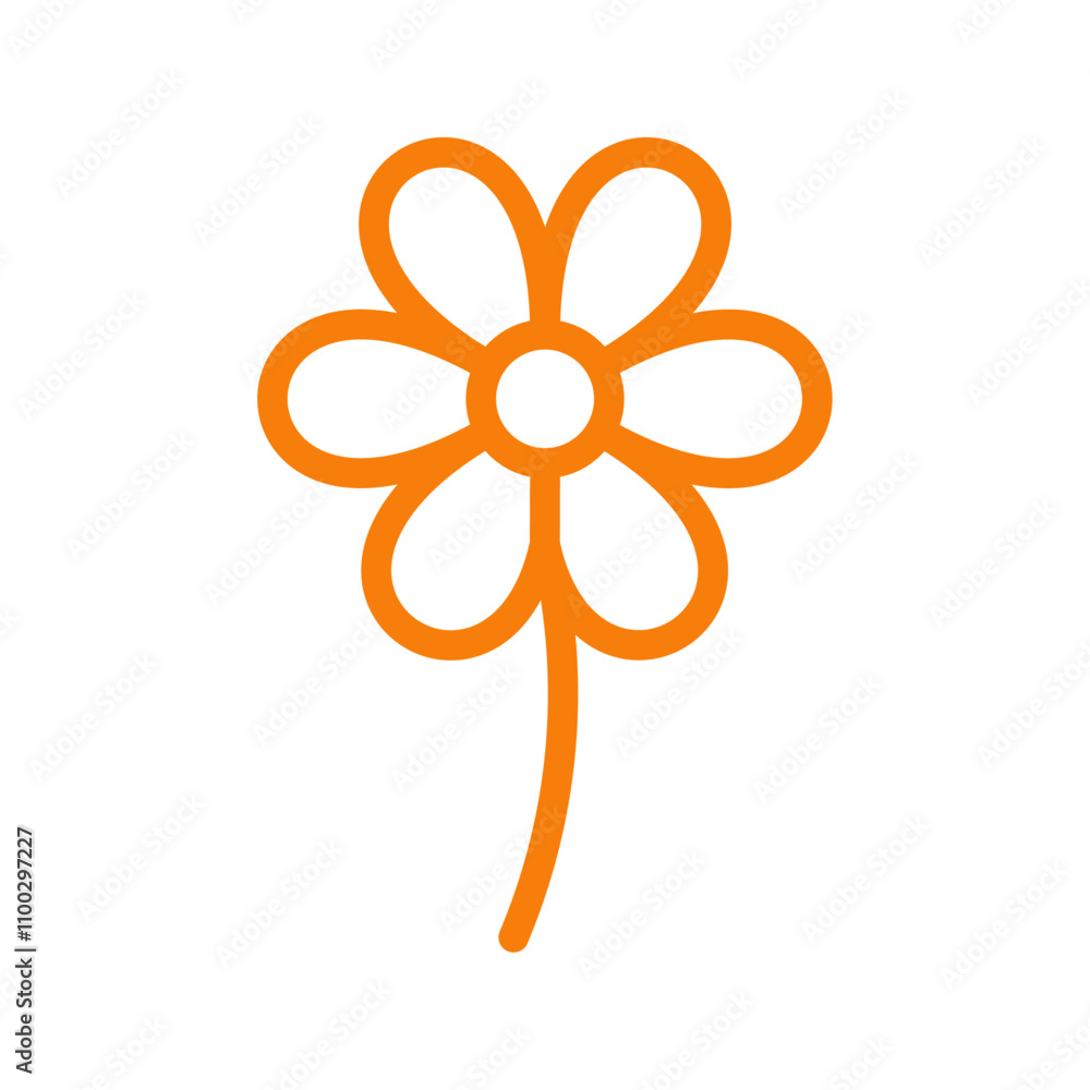 Poster flower icon outline vector for web ui