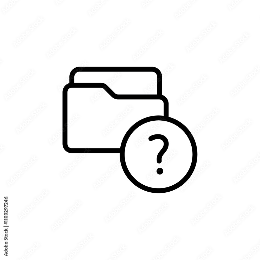 Aufkleber Folder with questionmark icon Outline vector for web ui