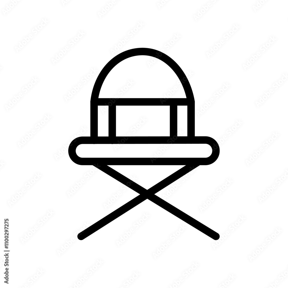 Poster folding chair icon outline vector for web ui