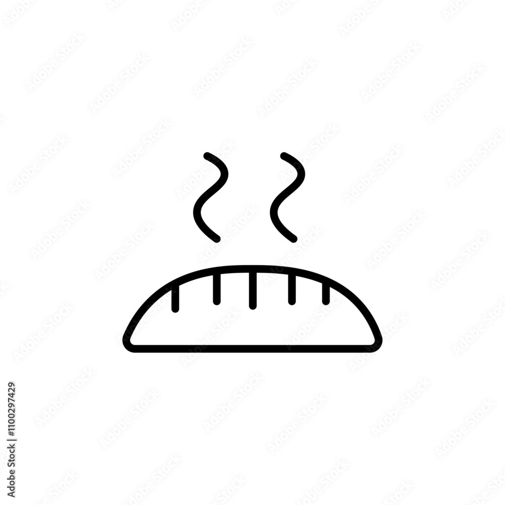 Aufkleber fresh bread icon Outline vector for web ui
