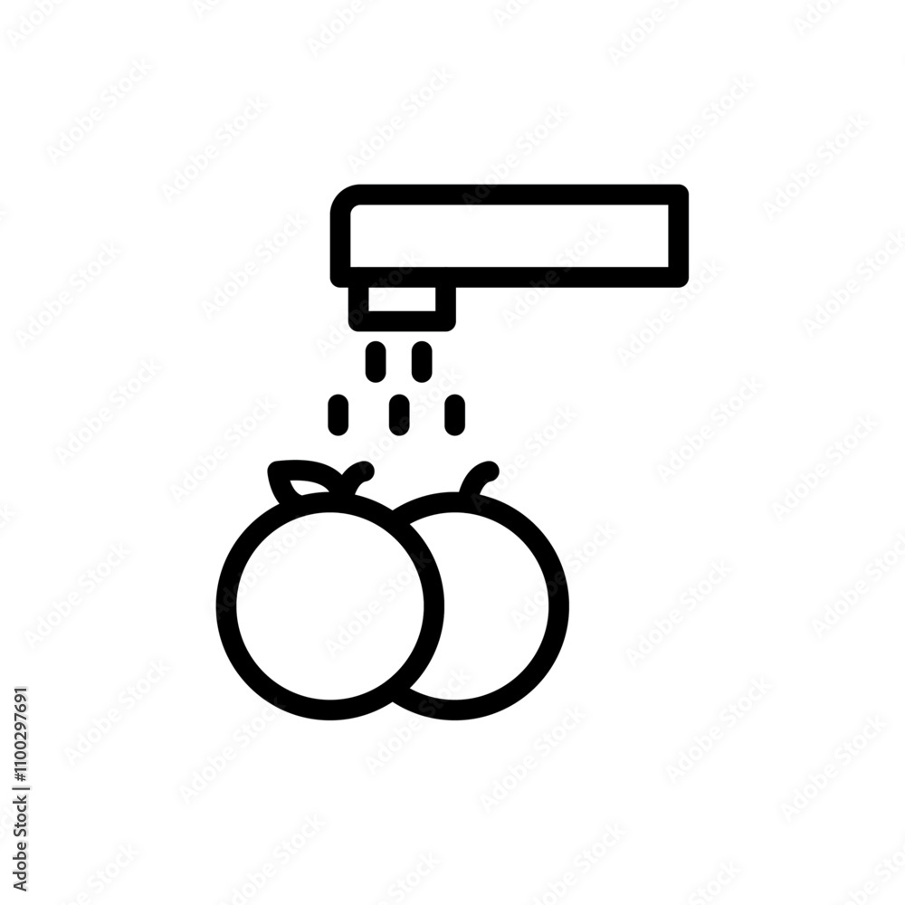 Poster fruits washing icon outline vector for web ui