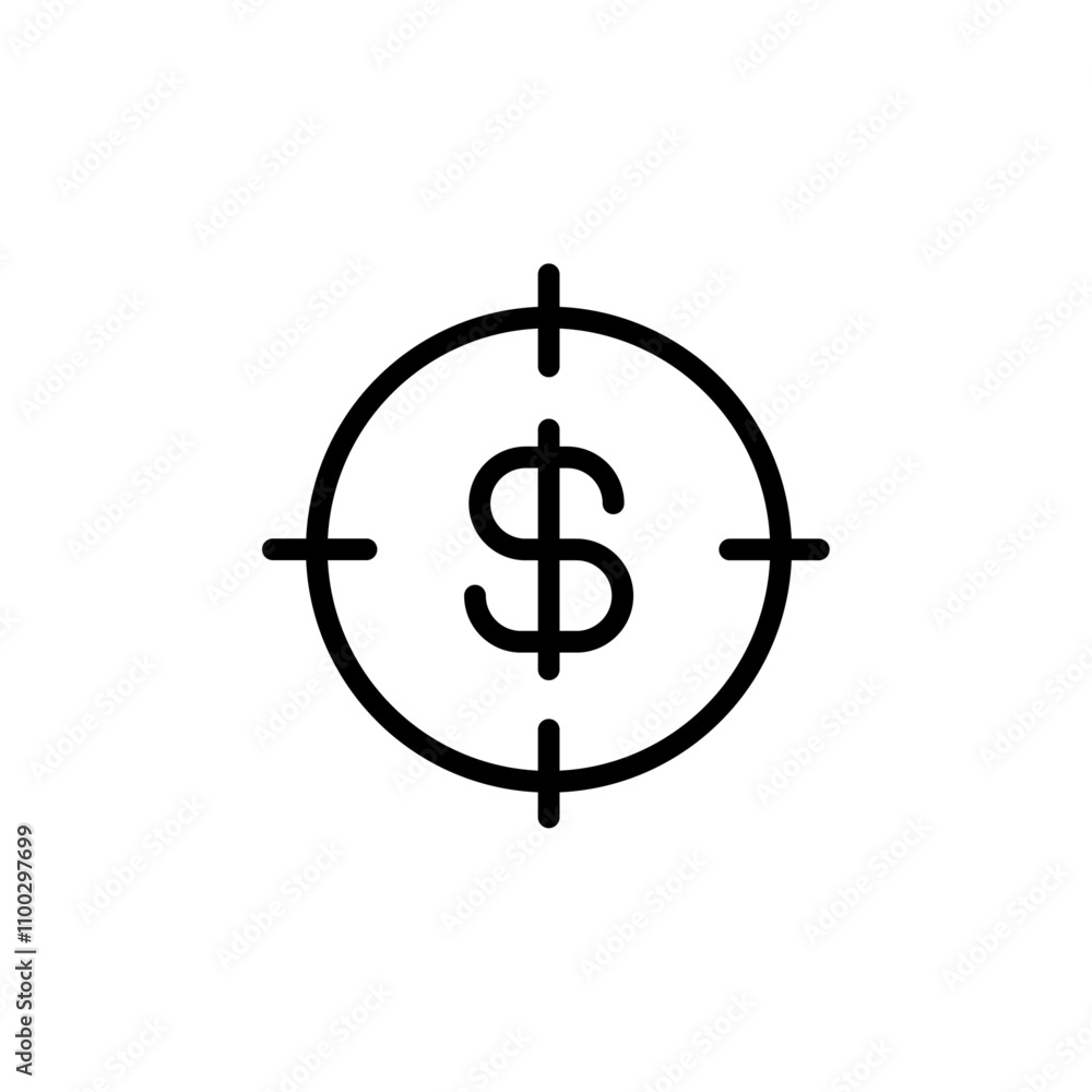 Aufkleber Funds hunting icon Outline vector for web ui