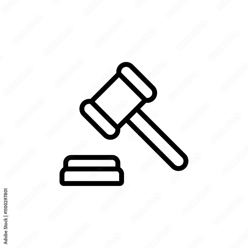 Aufkleber gavel icon outline vector for web ui