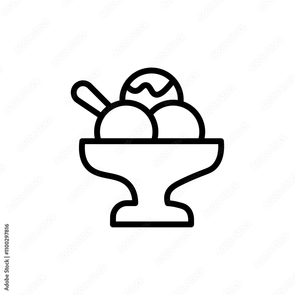 Poster Gelato ice cream icon Outline vector for web ui
