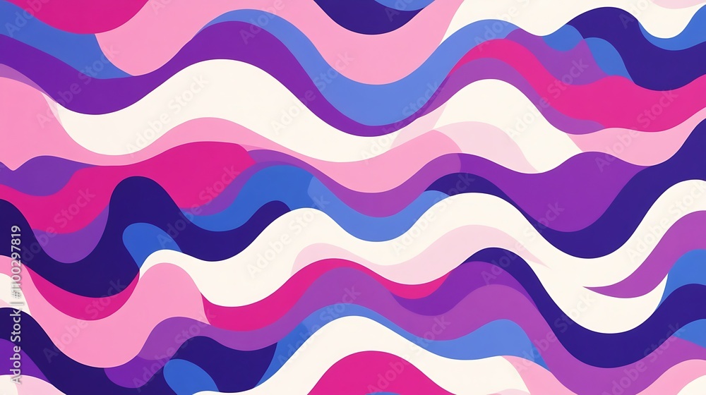 Aufkleber dynamic retro wave pattern featuring vivid colors and fluid shapes in vibrant hues reminiscent of re