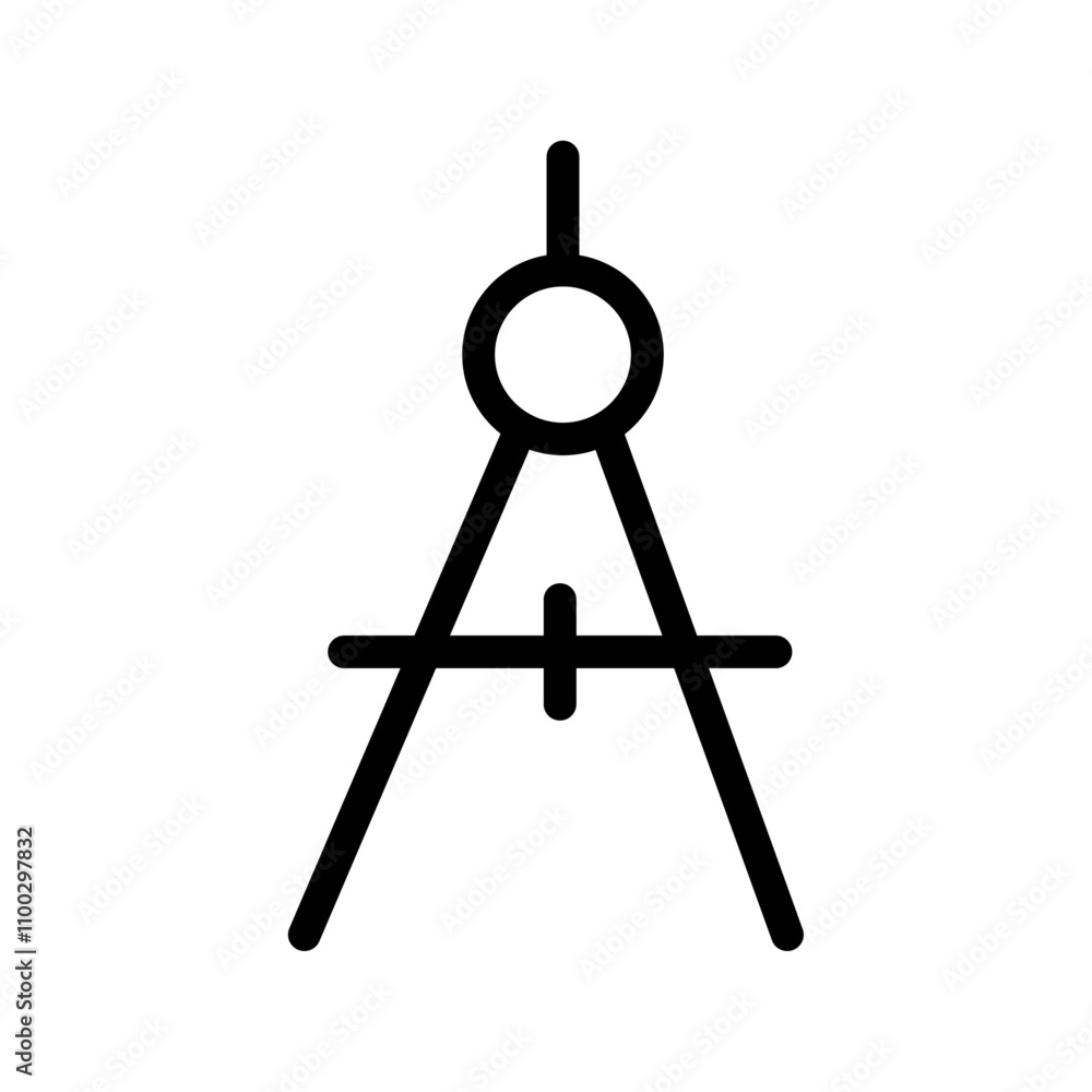 Aufkleber geometric compass icon Outline vector for web ui
