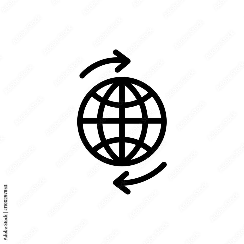Aufkleber Globalization icon Outline vector for web ui