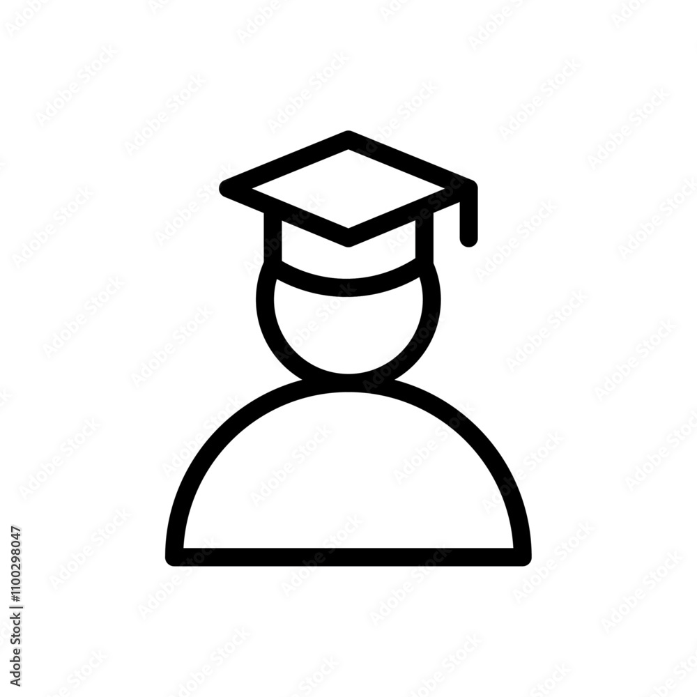 Aufkleber Graduation icon Outline vector for web ui