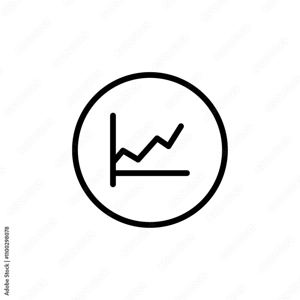 Poster graph chart icon outline vector for web ui