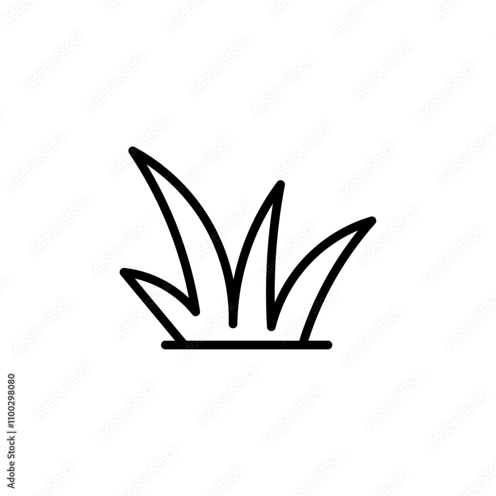 Poster grass icon outline vector for web ui