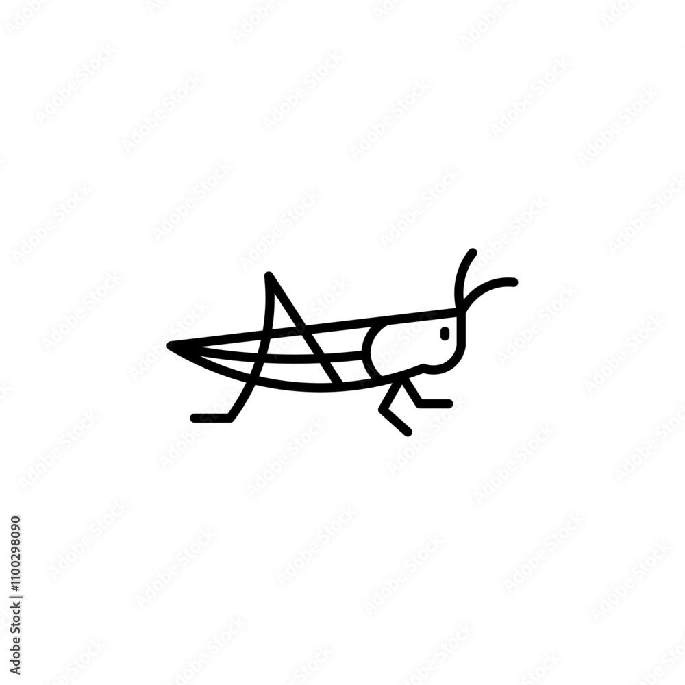 Poster Grasshopper icon Outline vector for web ui